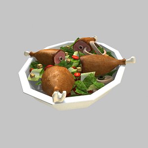 Turkey Leg Salad 3D