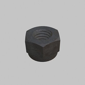 M6 Nut Coarse Threads Lock Type with Rusty Iron Texture 3D