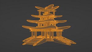 3D Chinese temple model
