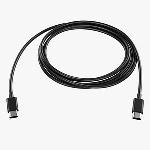 USB C cable double sided black 3D model