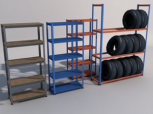 3d model modular shelves 01