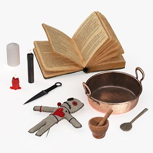 3D Voodoo Ritual Objects Collection model