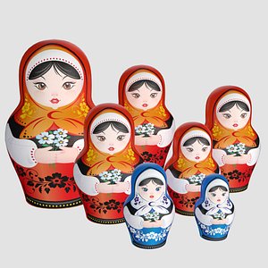 russian dolls 3d model