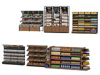 Supermarket Produce and Grocery Shelves Pack