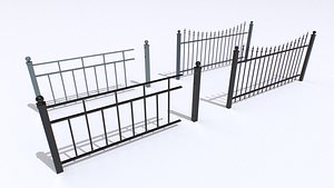 Metal Fences Pack 1 3D model