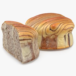 3D Marbled Chocolate Buns model