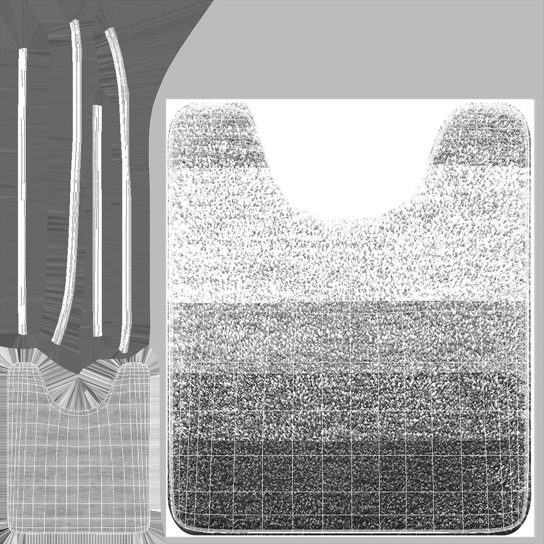 3D model Grey Bathroom Contour Rug Fur TurboSquid 2052646
