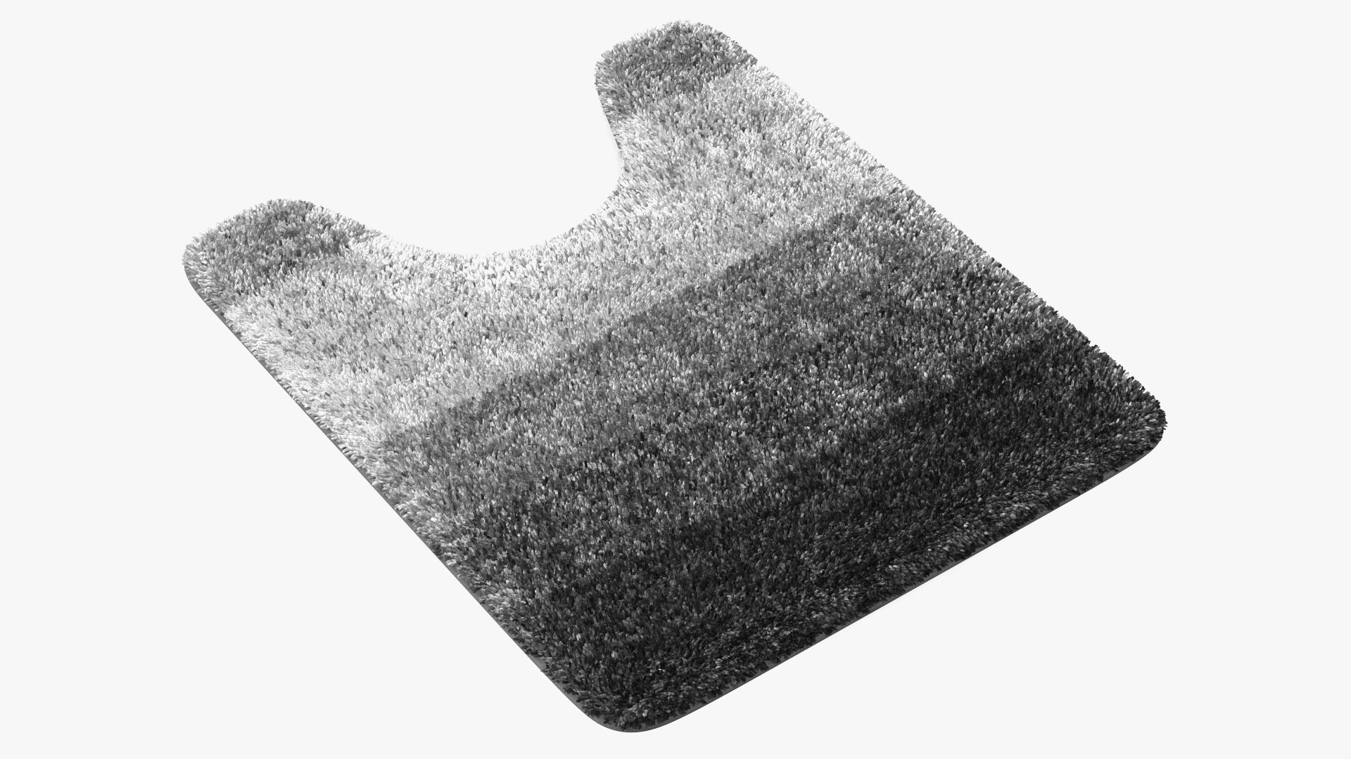 Grey Bathroom Contour Rug Fur 3D model preview