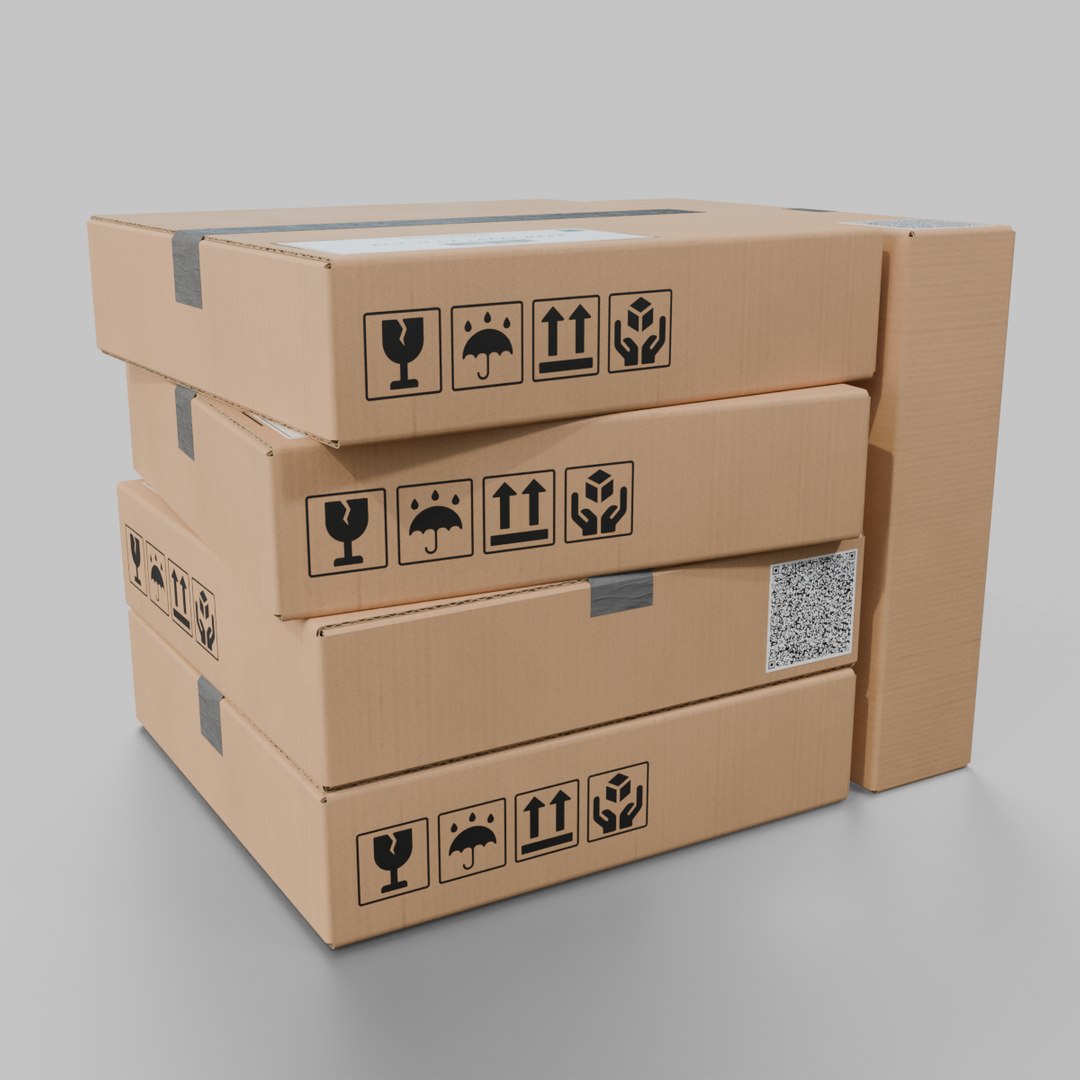 Cardboard Cube Flat Box - Rigged And Fully Customizable Model ...