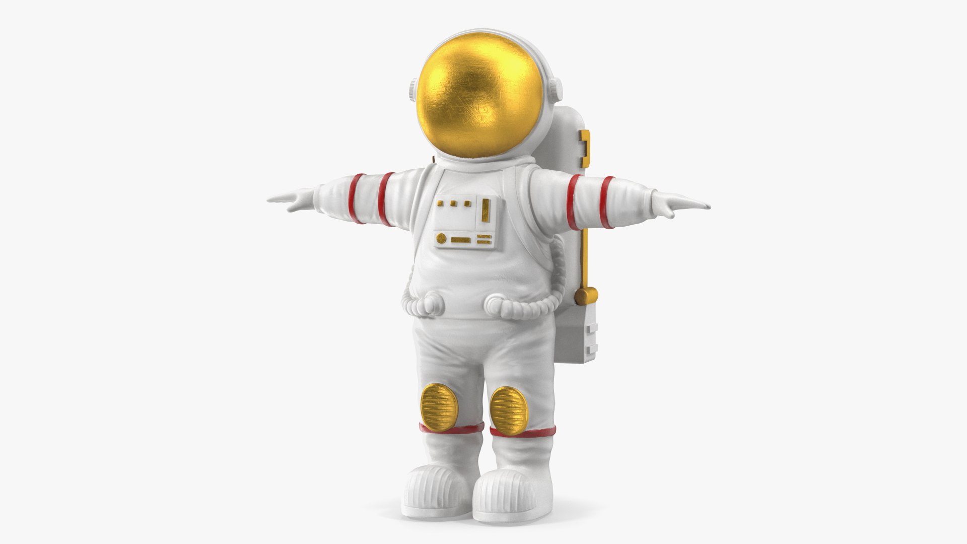 Astronaut Toy Character White T-pose 3D model preview
