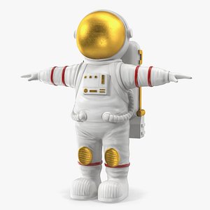3D Astronaut Toy Character White T-pose