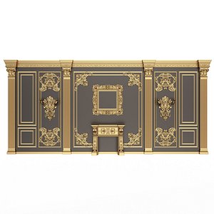 3D Boiserie Classic Wall with Mouldings 06 Black model