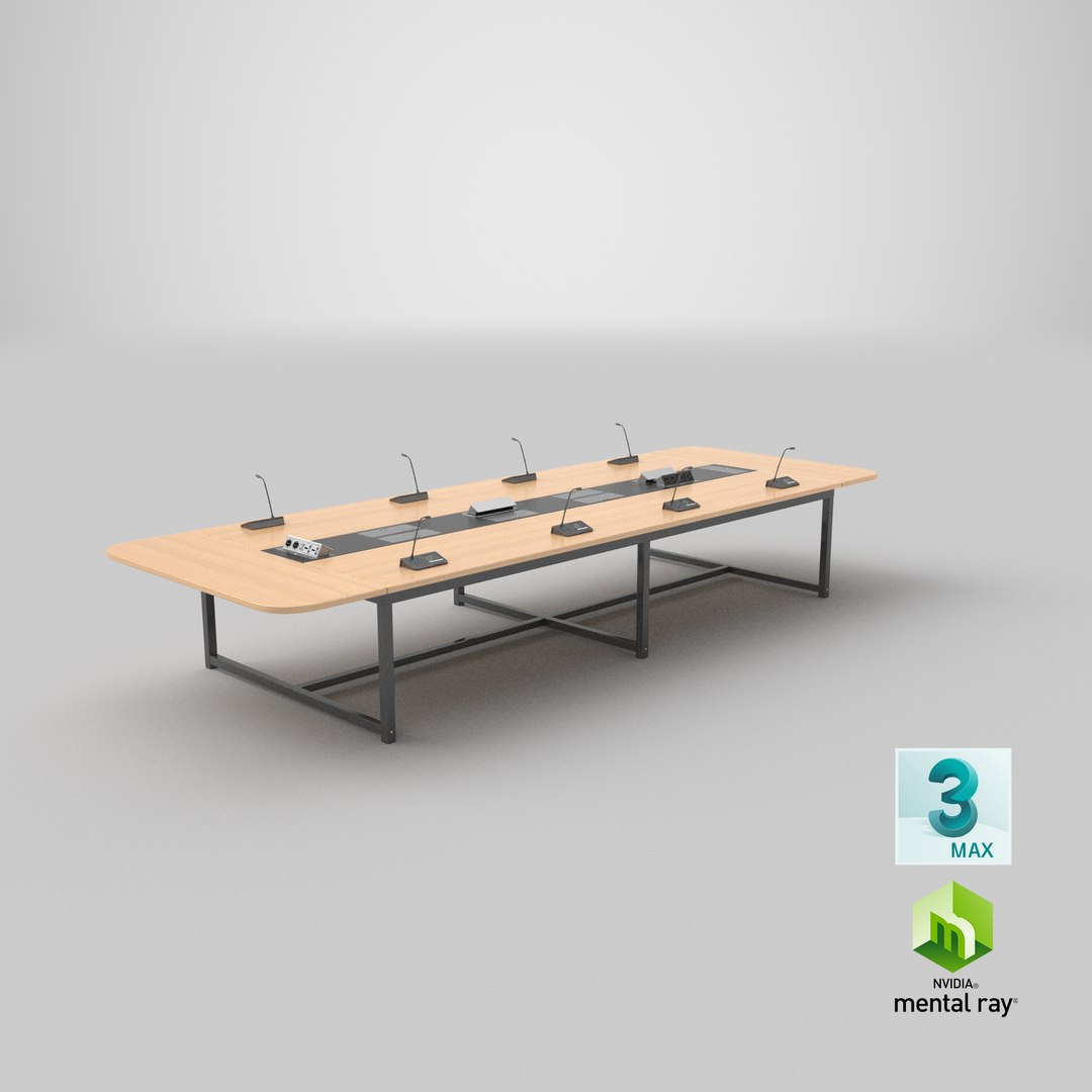 3D Model Detailed Conference Table - TurboSquid 1985854