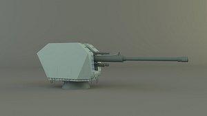 3D model battleship cannon