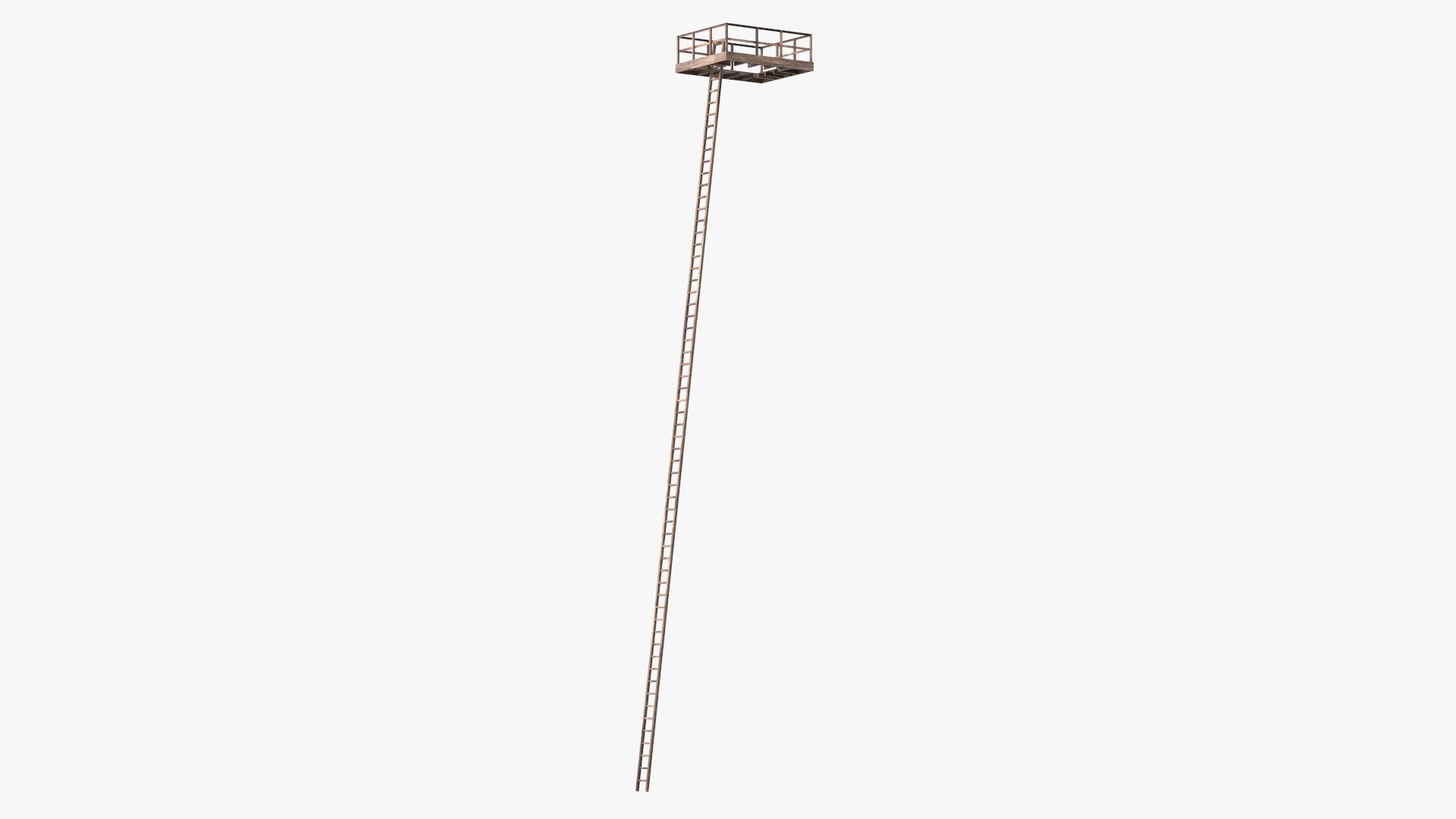 Old Platform with Ladder Wooden 3D model preview
