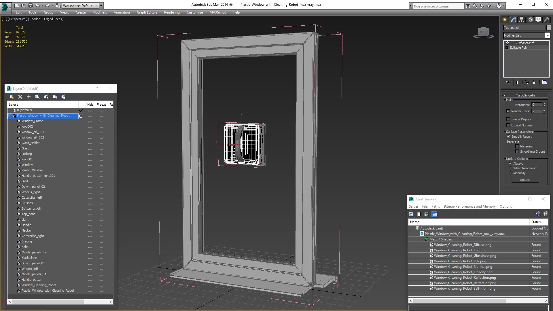 Plastic Window With Cleaning Robot 3D Model - TurboSquid 1881772