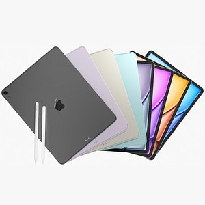 3D Apple iPad Air 13 2025 WiFi and Cellular with Pencils All Colors