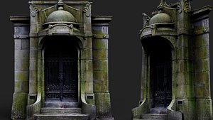 3D entrance mossy stone ruins abandoned castle PBR photogrammetry