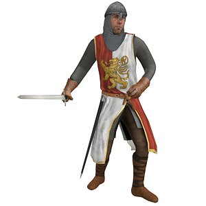 3d model rigged medieval knight