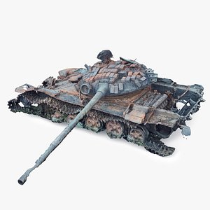 3D Burned Tank Wreck