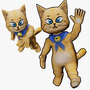 cat orange cartoon model