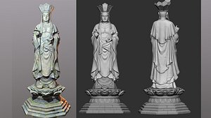 3D model pbr Asian Buddha statue