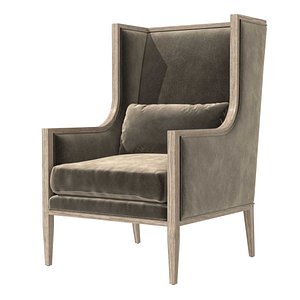 chair french contemporary slope 3D model