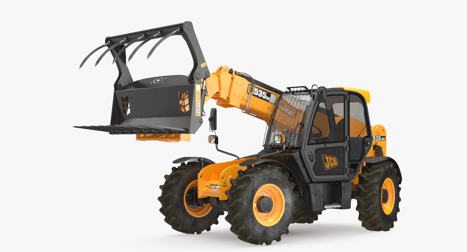 Telescopic Telehandler Forklift JCB 535 Dirty Rigged 3D model preview