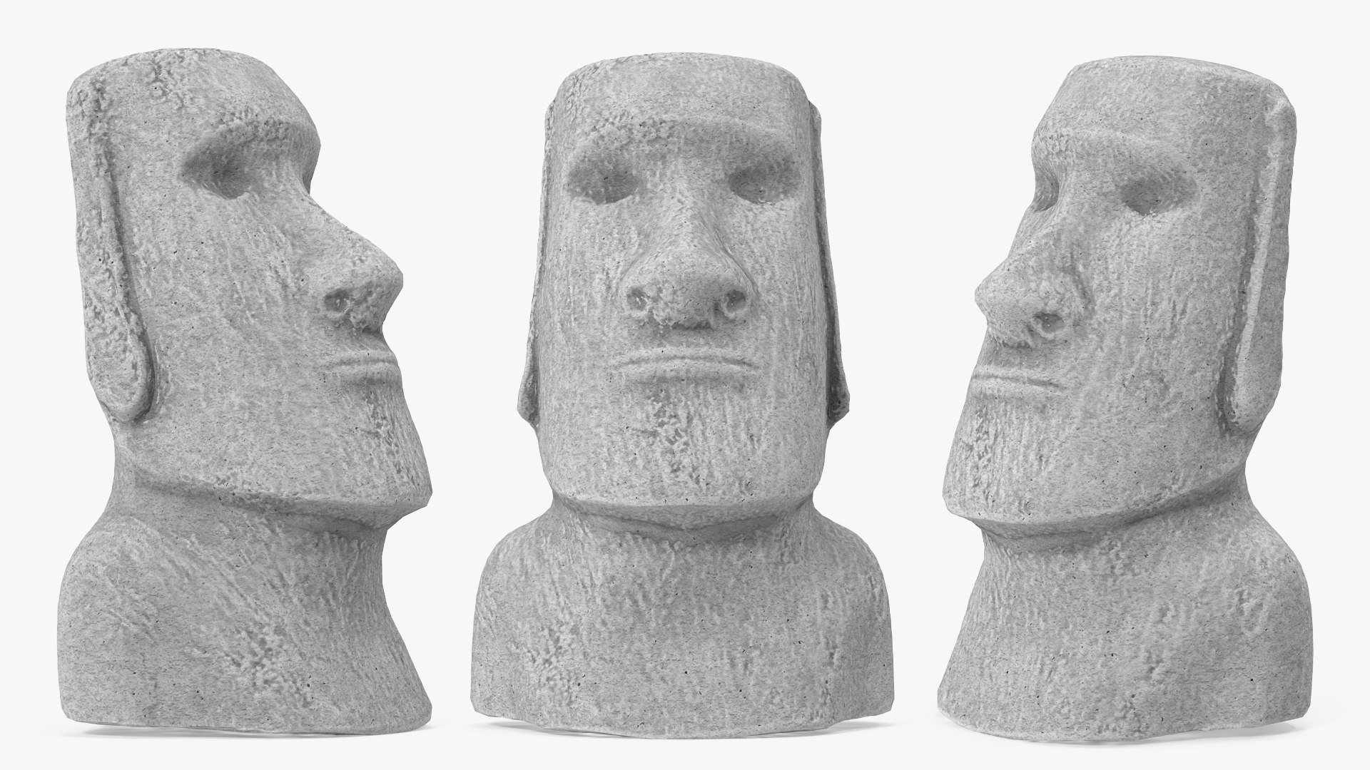Easter Island Rock Moai Statue 3D model preview