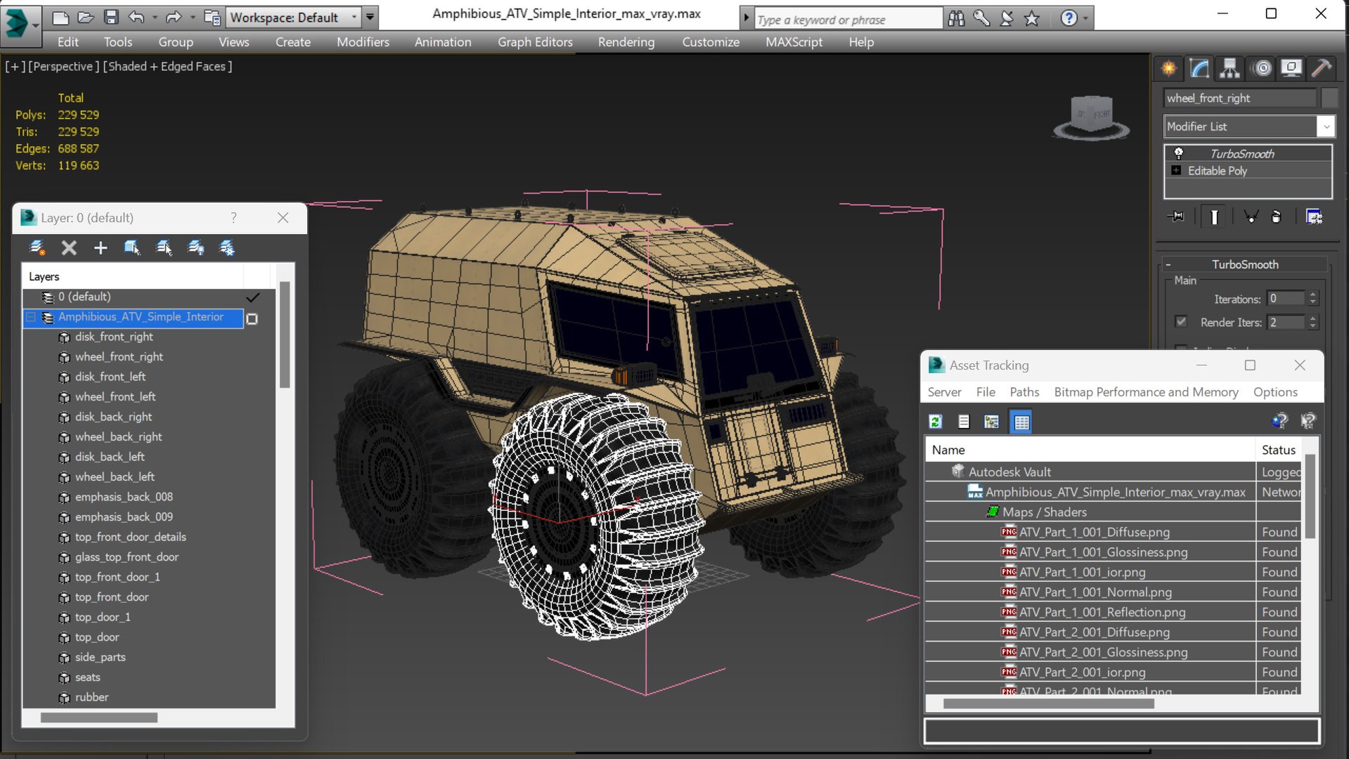 Amphibious ATV Simple Interior 3D Model - TurboSquid 2164077