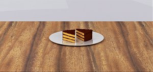chocolate cake slice 3D model