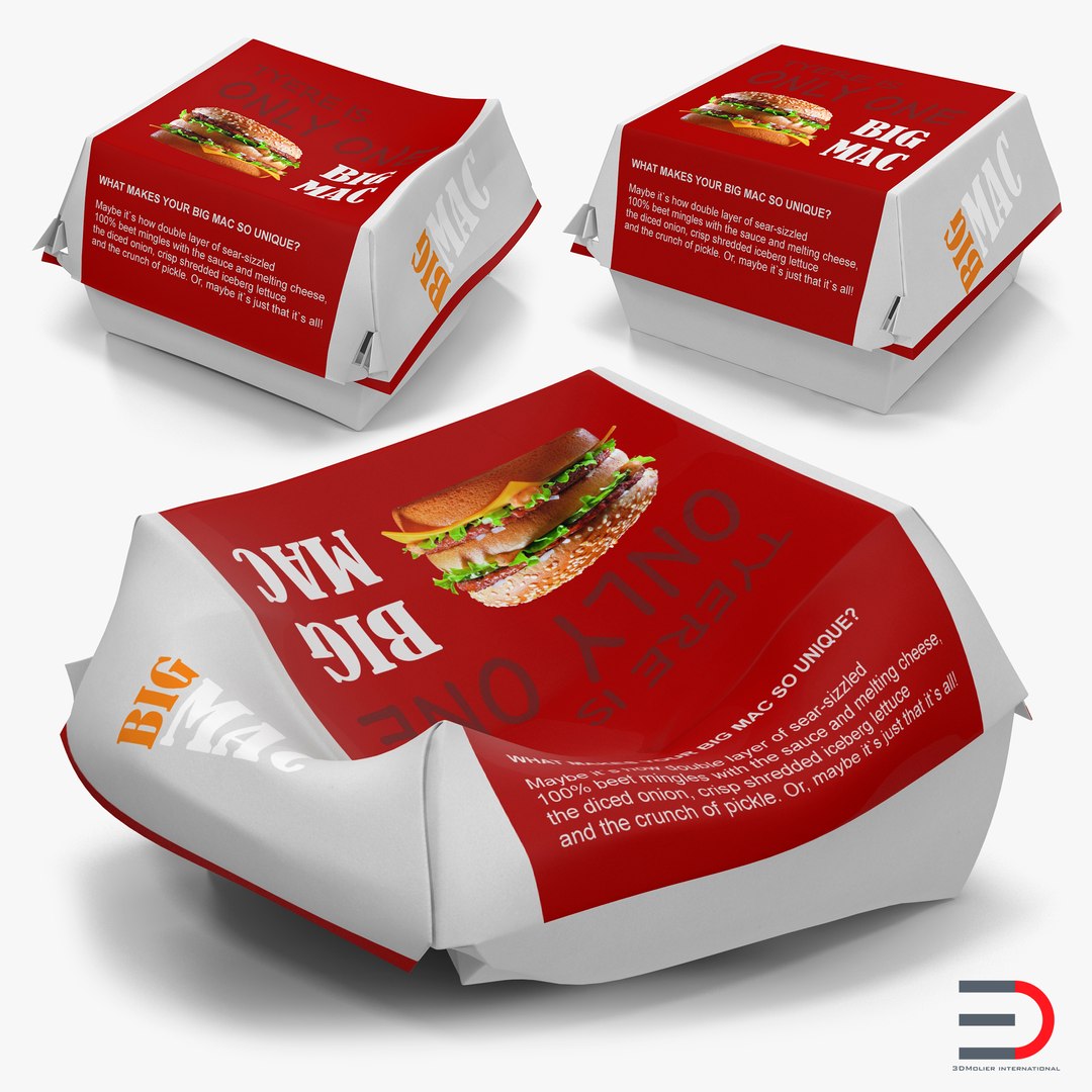 Burger Boxes Big Mac 3D Models Collection 3D model preview