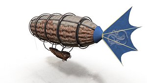 Low poly Airship with 4K PBR Texture 3D model