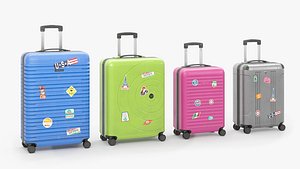 Lowpoly used suitcases