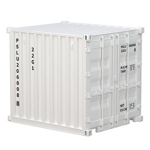 8ft Shipping Container White 3D
