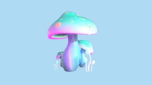 Fantasy Mushroom A10 Rainbow - Scene Backdrop Design 3D