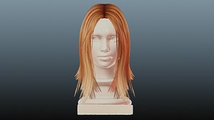 Female hair low poly model