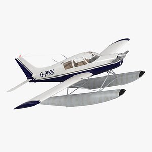Single Engine Seaplane Piper PA-28 Cherokee Rigged