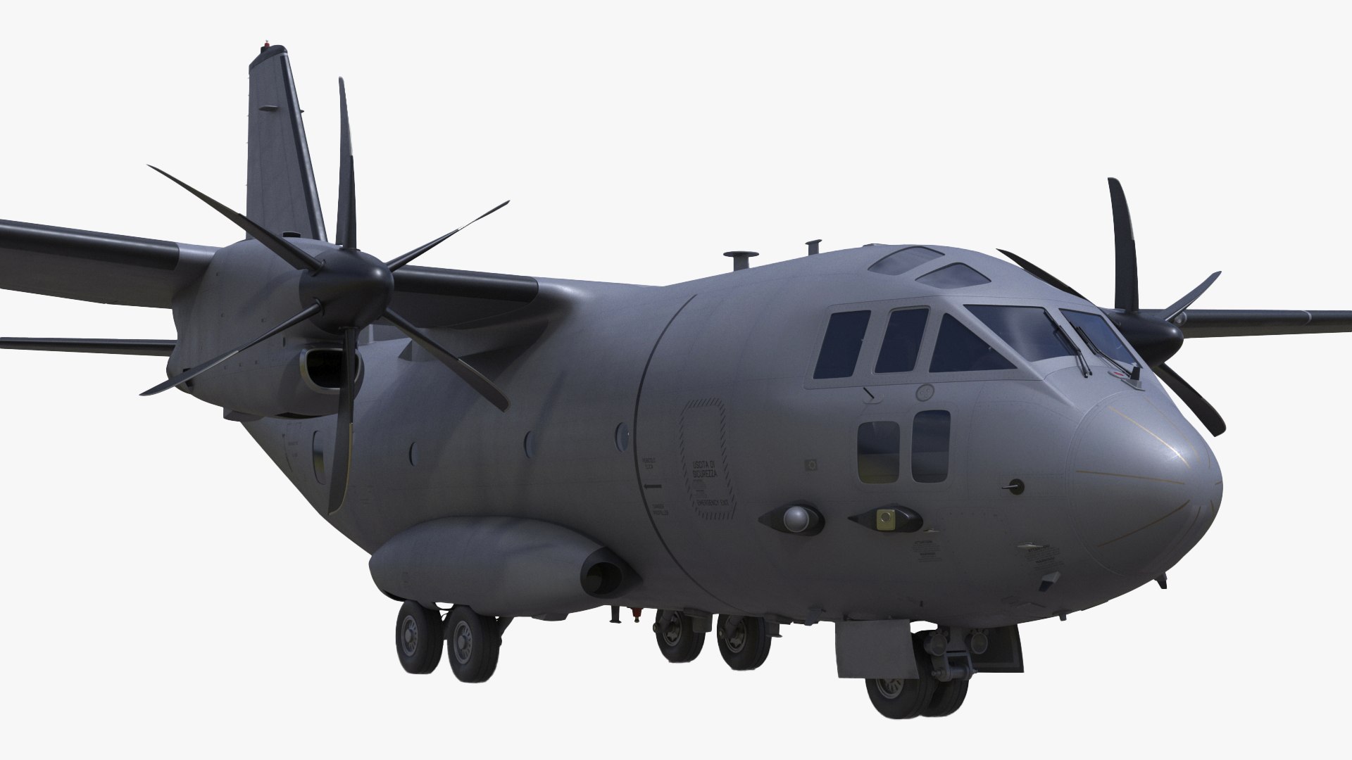 Alenia C-27J Spartan Grey Rigged for Cinema 4D 3D model preview