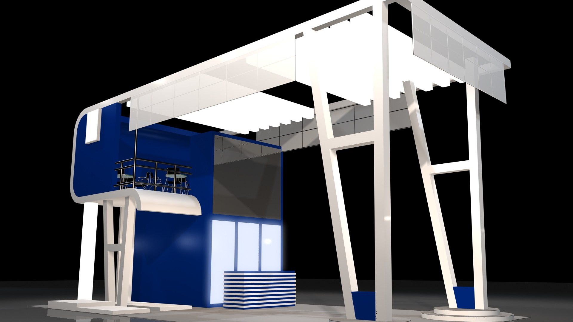 3 side open stand 3D model TurboSquid 1994694