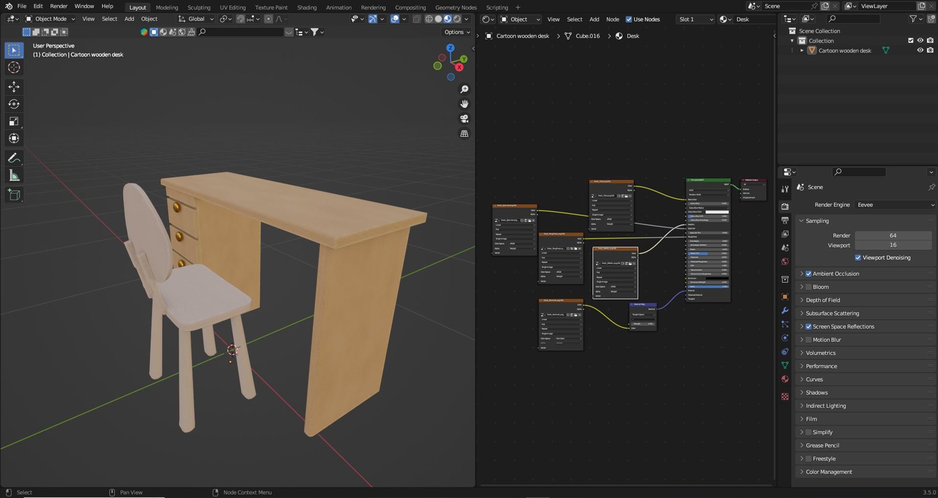 Cartoon Wooden Desk 3D Model - TurboSquid 2060025