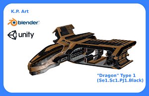 Spaceship Dragon Type 1 Se1 Sc1 PJ1 Black