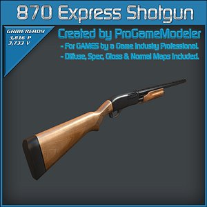 remington 870 express shotgun 3d model