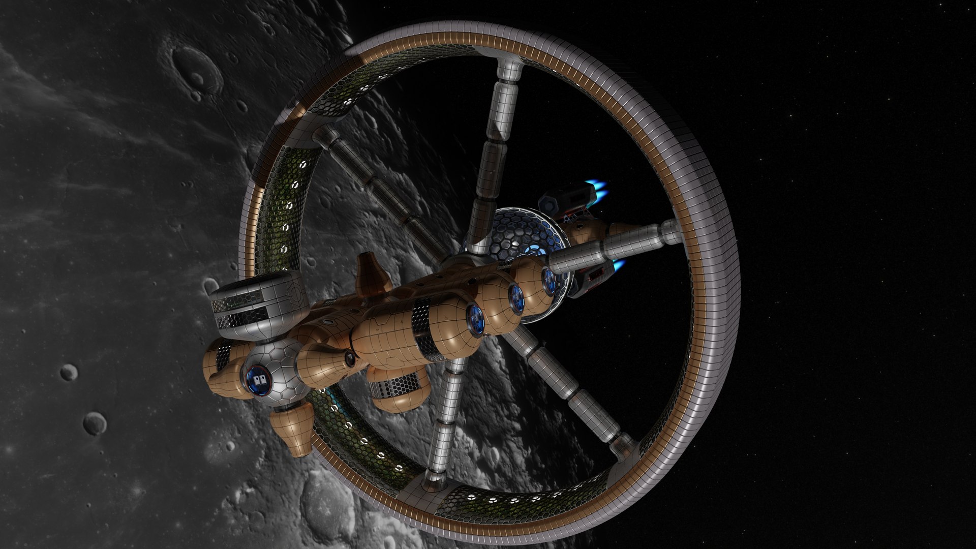 3D Model Artificial Gravity Space Ship - TurboSquid 2107728