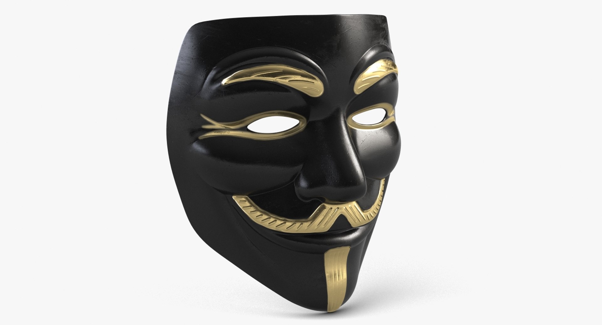 Guy Fawkes Mask Golden 3D Model - TurboSquid 1292230