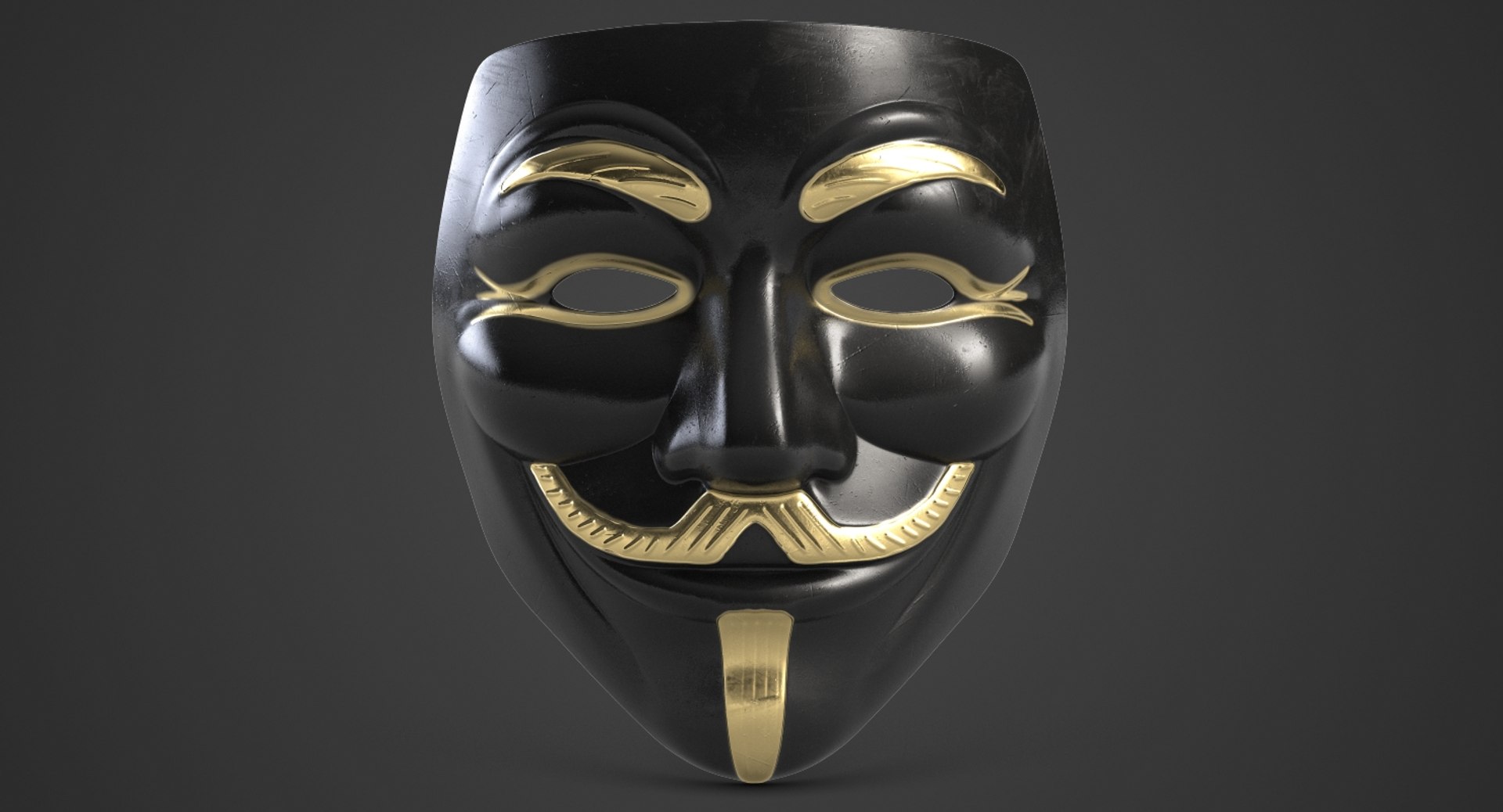 Guy Fawkes Mask Golden 3D Model - TurboSquid 1292230