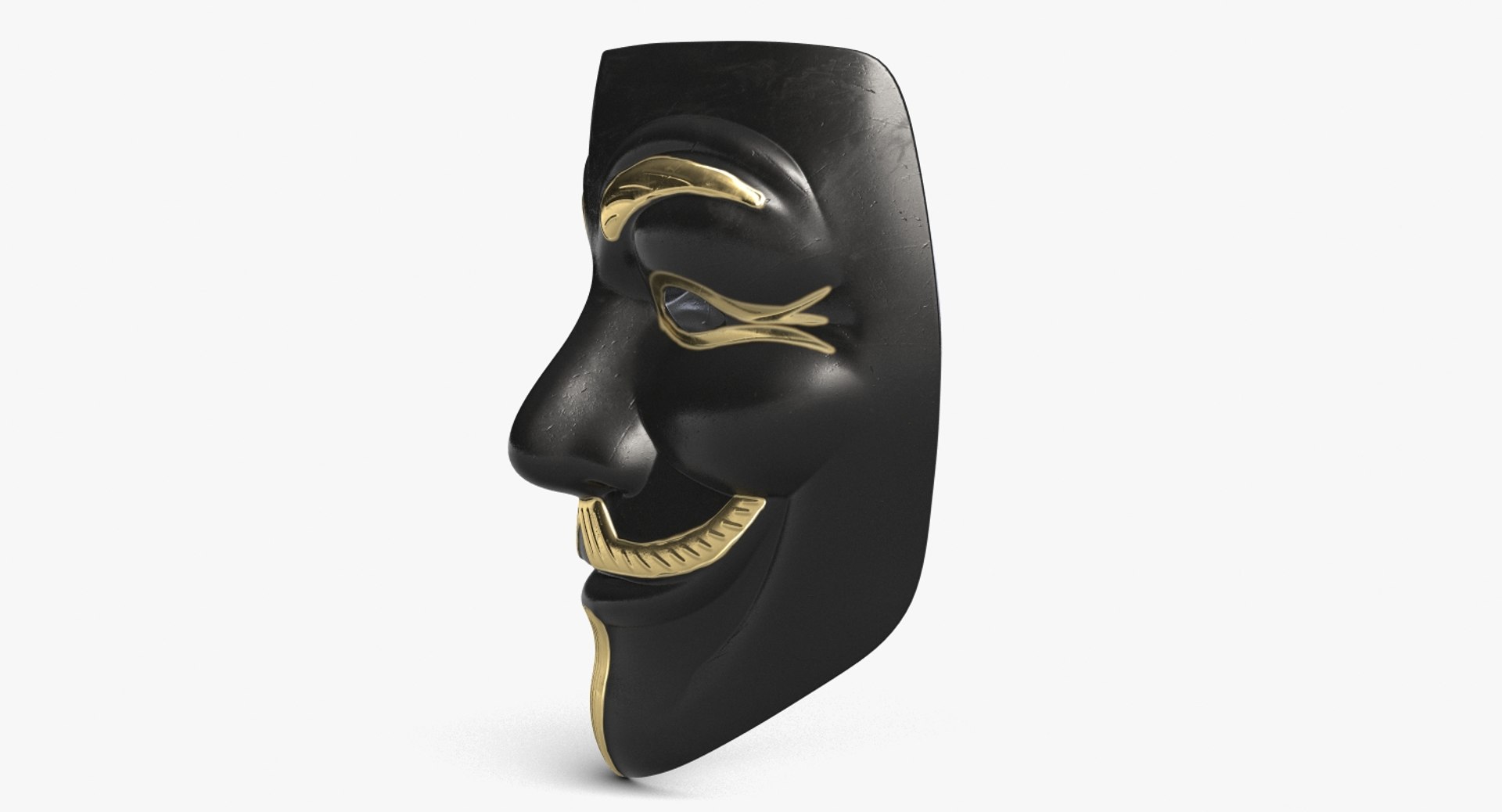 Guy Fawkes Mask Golden 3D Model - TurboSquid 1292230