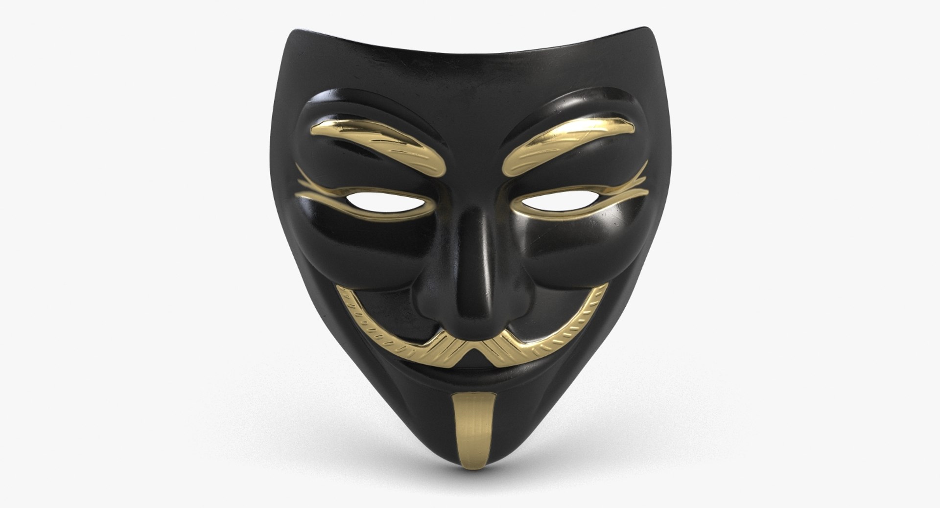 Guy Fawkes Mask Golden 3D Model - TurboSquid 1292230