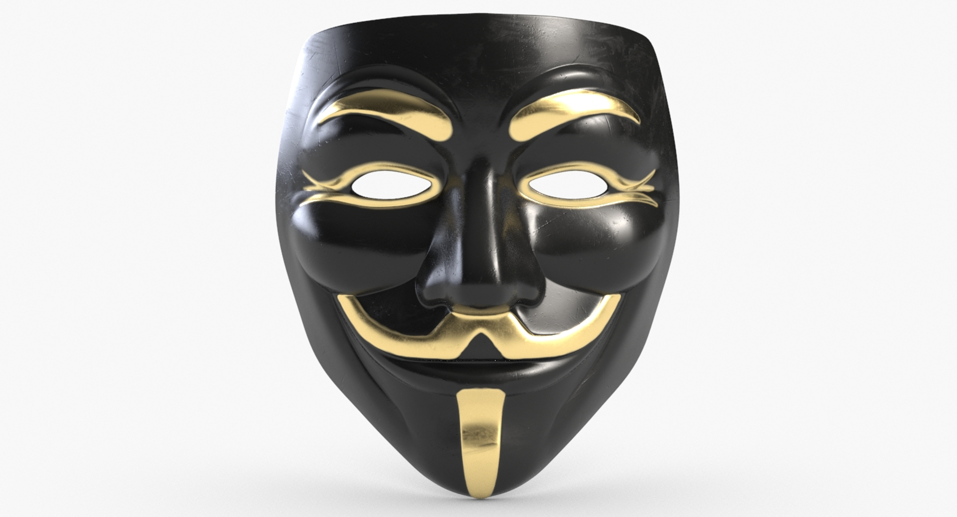 Guy Fawkes Mask Golden 3D Model - TurboSquid 1292230