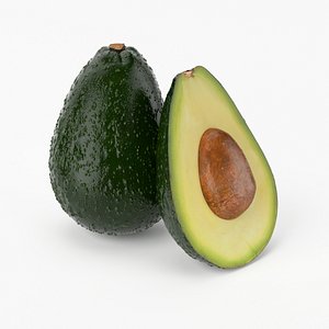 realistic avocado fruit real 3d model
